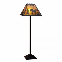 Avalanche Ranch Lighting M62635AM-97 - Rocky Mountain Floor Lamp - Mountain Horse - Amber Mica Shade - Black Iron Finish