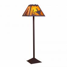 Avalanche Ranch Lighting M62664AM-27 - Rocky Mountain Floor Lamp - Loon - Amber Mica Shade - Rustic Brown Finish