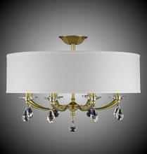 American Brass & Crystal FM5497-O-37G-38G-ST-PG - 32 inch Kensington Empire Drum Shade Flush Mount