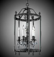 American Brass & Crystal LT2217-A-01G-PI - 5 Light 17 inch Lantern with Clear Curved glass & Crystal