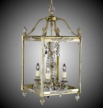 American Brass & Crystal LT2413-A-01G-PI - 4 Light 13 inch Square Lantern with Crystal and Glass