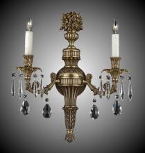 American Brass & Crystal WS9062-A-01G-PI - 2 Light Finisterra Torch Wall Sconce