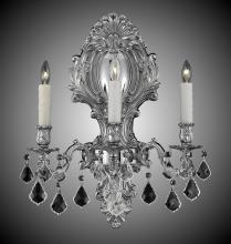 American Brass & Crystal WS9428-A-07G-ST - 3 Light Fleur-De-Lis Large Wall Sconce