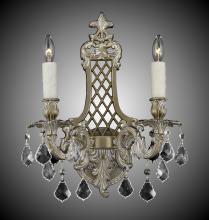 American Brass & Crystal WS9452-A-01G-PI - 2 Light Lattice Small Wall Sconce