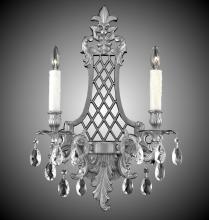 American Brass & Crystal WS9454-O-07G-PI - 2 Light Lattice Medium Wall Sconce