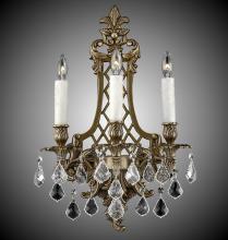 American Brass & Crystal WS9455-A-16G-ST - 3 Light Lattice Medium Wall Sconce