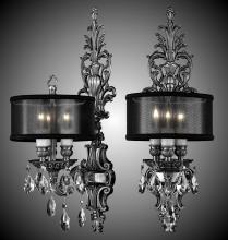American Brass & Crystal WS9480-A-01G-PI-GL - 3 Light Shaded Extended Wall Sconce