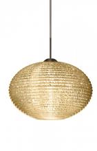 Besa Lighting 1JC-4913GD-BR - Besa Pendant Pape 12 Bronze Gold Glitter 1x75W Medium Base