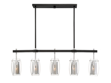 Savoy House 1-9061-5-67 - Dunbar 5-Light Linear Chandelier in Matte Black with Polished Chrome Accents