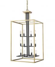 Hansen Lighting Items 456-12OBR-BRZ - Z-Lite Quadra Chandelier in Olde Brass + Bronze