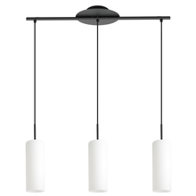 Eglo 205132A - Troy 3 - 3 Light Linear Pendant Sturctured Black Finish Opal Glass Shades 3-60W