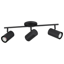 Eglo 205133A - 3 LT Fixed Track Light Structured Black Finish Metal Cylinder Shades 3x10W