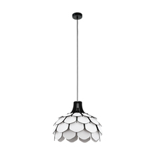 Eglo 98316A - Morales - Pendant w/ White Shade and Black accents, 1-60W