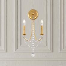 Schonbek 1870 RJ1002N-22H - Verdana 2 Light Wall Sconce In Heirloom Gold With Clear Heritage Crystal