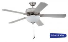 Craftmade C201BN/P-BN - Pro-Builder Unipack with. 52" Contractor's Design Silver Blades and Alabaster Bowl Light Kit