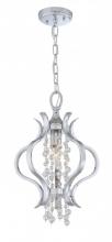 Crystorama 1580-CH - Crystorama Flow 1 Light Crystal Chrome Mini Chandelier