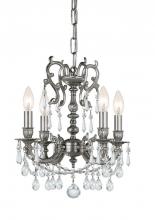 Crystorama 5524-PW-CL-MWP - Four Light Pewter Up Mini Chandelier
