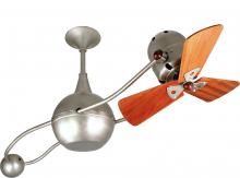 Matthews Fan Company B2K-BN-WD-DAMP - Brisa 360° counterweight rotational ceiling fan in Brushed Nickel finish with solid sustainable m