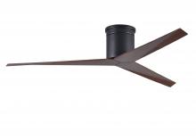 Matthews Fan Company EKH-BK-WN - Eliza-H 3-blade ceiling mount paddle fan in Matte Black finish with walnut ABS blades.