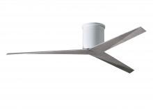 Matthews Fan Company EKH-WH-BW - Eliza-H 3-blade ceiling mount paddle fan in Gloss White finish with barn wood ABS blades.