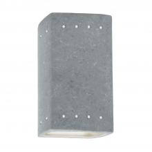 Justice Design Group CER-0925-CONC-LED1-1000 - Small LED Rectangle w/ Perfs - Open Top & Bottom