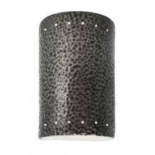 Justice Design Group CER-0990W-HMPW - Small Cylinder w/ Perfs - Closed Top (Outdoor)