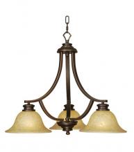 Mariana 230390 - Three Light Oil Rubbed Bronze/glass Down Chandelier