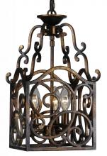 Mariana 980026 - Three Light Torched Copper Open Frame Foyer Hall Fixture