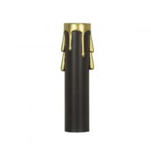 Satco Products Inc. 90/1510 - Plastic Drip Candle Cover; Black Plastic With Gold Drip; 13/16" Inside Diameter; 7/8"