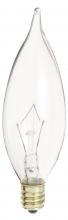 Satco Products Inc. S3262 - 60 Watt CA10 Incandescent; Clear; 1500 Average rated hours; 650 Lumens; Candelabra base; 120 Volt