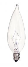 Satco Products Inc. S4467 - 60 Watt CA10 Incandescent; Clear; 2500 Average rated hours; 720 Lumens; Candelabra base; 120 Volt