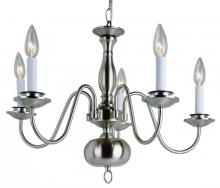 Trans Globe 1005-1 BN - Five Light Brushed Nickel Up Chandelier