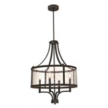 Westinghouse 6368400 - 4 Light Chandelier Oil Rubbed Bronze Finish with Highlights Clear Seeded Glass