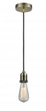 Innovations Lighting 100AB-10BK-0AB - Whitney - 1 Light - 2 inch - Antique Brass - Cord hung - Mini Pendant