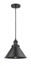Innovations Lighting 201C-BK-M10-BK - Briarcliff - 1 Light - 10 inch - Matte Black - Cord hung - Mini Pendant