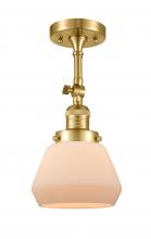 Innovations Lighting 201F-SG-G171 - Fulton - 1 Light - 7 inch - Satin Gold - Adjustable Semi-Flush Mount