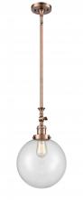 Innovations Lighting 206-AC-G202-10 - Beacon - 1 Light - 10 inch - Antique Copper - Stem Hung - Adjustable Mini Pendant