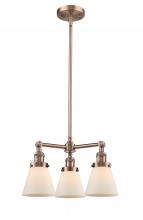 Innovations Lighting 207-AC-G61 - Cone - 3 Light - 19 inch - Antique Copper - Stem Hung - Chandelier