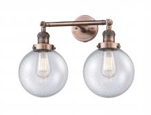 Innovations Lighting 208-AC-G204-8 - Beacon - 2 Light - 19 inch - Antique Copper - Adjustable Bath Vanity Light