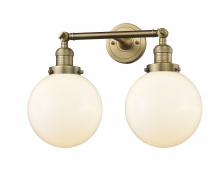 Innovations Lighting 208-BB-G201-8 - Beacon - 2 Light - 19 inch - Brushed Brass - Adjustable Bath Vanity Light