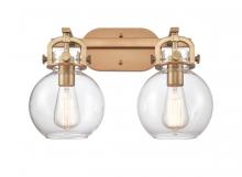 Innovations Lighting 410-2W-BB-7CL - Newton Sphere - 2 Light - 17 inch - Brushed Brass - Bath Vanity Light