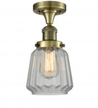 Innovations Lighting 517-1CH-AB-G142-LED - Chatham - 1 Light - 7 inch - Antique Brass - Semi-Flush Mount
