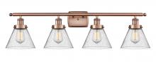 Innovations Lighting 916-4W-AC-G44 - Cone - 4 Light - 38 inch - Antique Copper - Bath Vanity Light