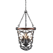 Golden 1821-6P BI - Madera 2 Tier - 6 Light Pendant