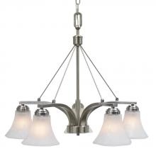 Golden 7158-D5 PW - Eight Light Pewter Chiseled Marble Glass Down Chandelier