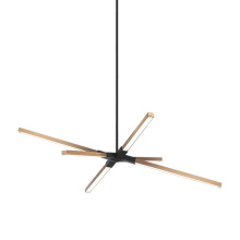 Matteo Lighting C66806MBAG - Asterisk Matte Black + Aged Gold Brass Pendant