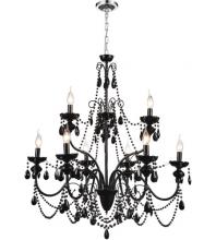 CWI Lighting 5095P32B-9 - Keen 9 Light Up Chandelier With Black Finish