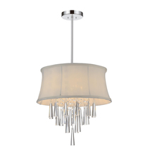 CWI Lighting 5532P16C (Off White) - Audrey 4 Light Drum Shade Chandelier With Chrome Finish