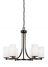 Generation Lighting 3139106-710 - Hettinger transitional 6-light indoor dimmable ceiling chandelier pendant light in bronze finish wit