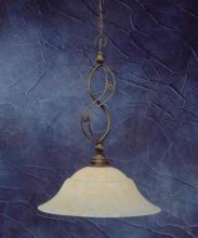 Toltec Company 231-BRZ-53813 - One Light Bronze Amber Marble Glass Down Pendant